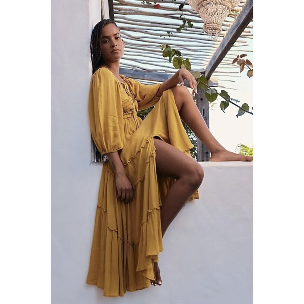 Free People You're A Jewel Maxi Dress Free-est Medium Gold